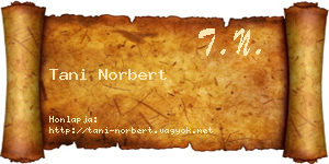 Tani Norbert névjegykártya