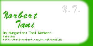 norbert tani business card